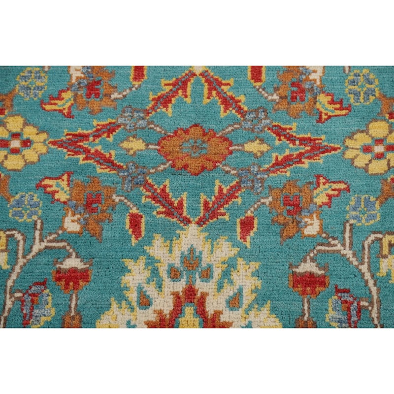 Turquoise Blue Kazak Oriental Foyer Rug Hand-Knotted Wool Carpet - 2'0" x 3'0"