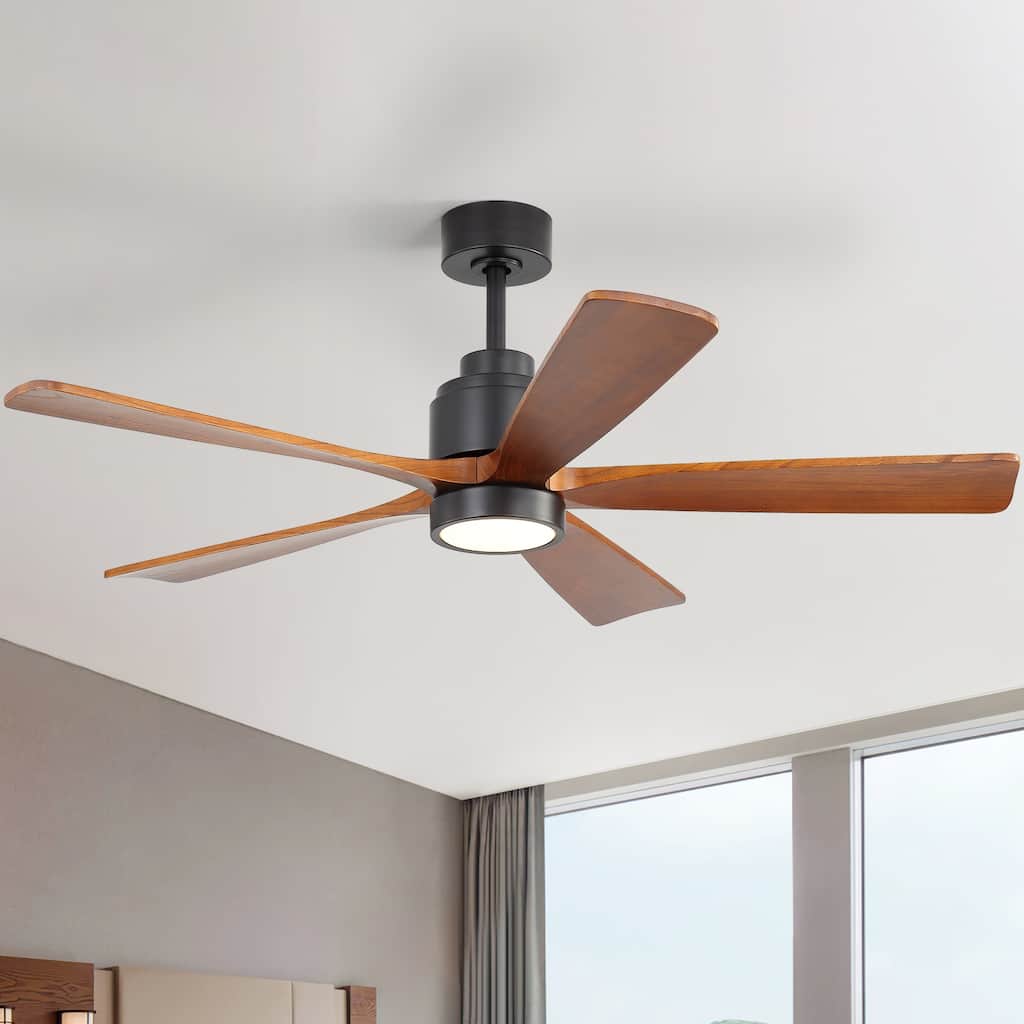 Sofucor 52 Inch Ceiling Fan with Light,6-Speed Quiet Remote Control,Dimmable LED,for Living Room, Bedroom and other Indoor