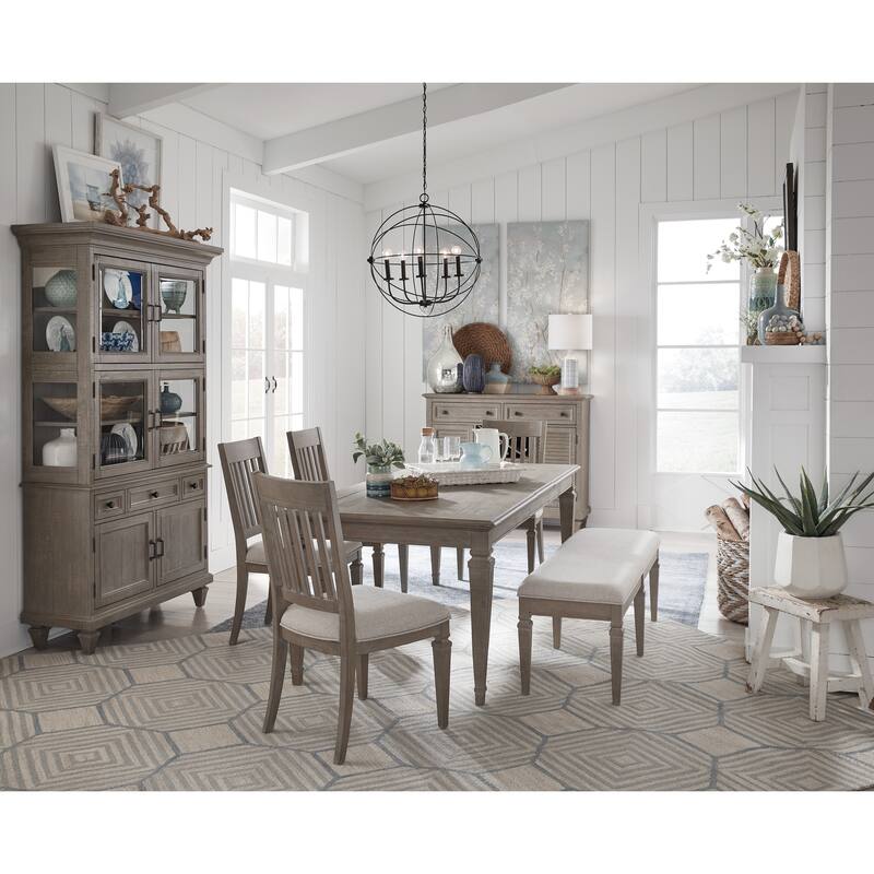 Magnussen Home Lancaster Dovetail Grey Extendable Rectangular Dining Table - 38''W x 68''D x 30''H