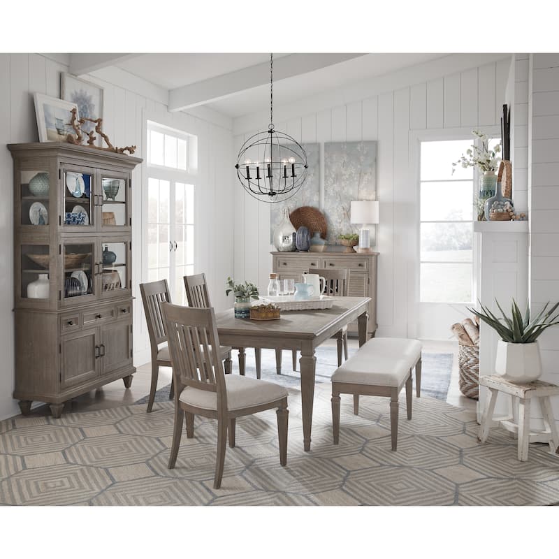Magnussen Home Lancaster Dovetail Grey Upholstered Side Chair Two Pack - 20''W x 23''D x 39''H