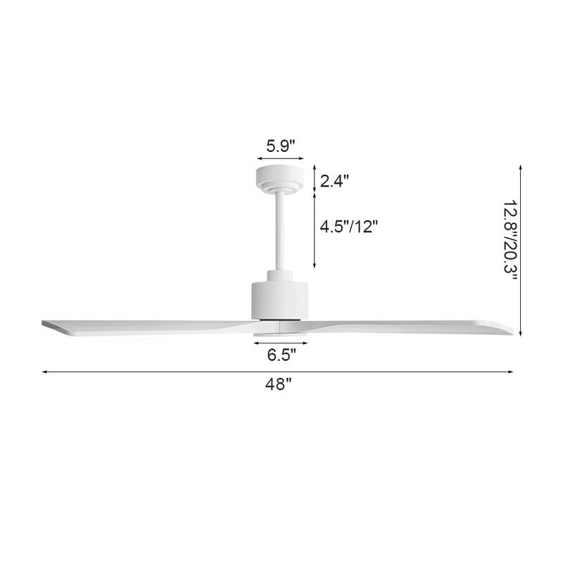MLiAN 48" DC Motor Indoor Ceiling Fan, 4 Solid Wood Blades...