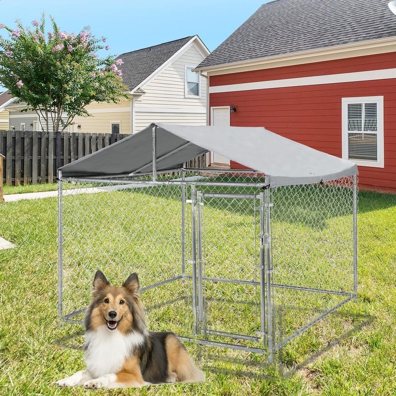 Large Indestructible Steel Dog Crate EscapeProof Kennel with 360° Wheels Top Opening