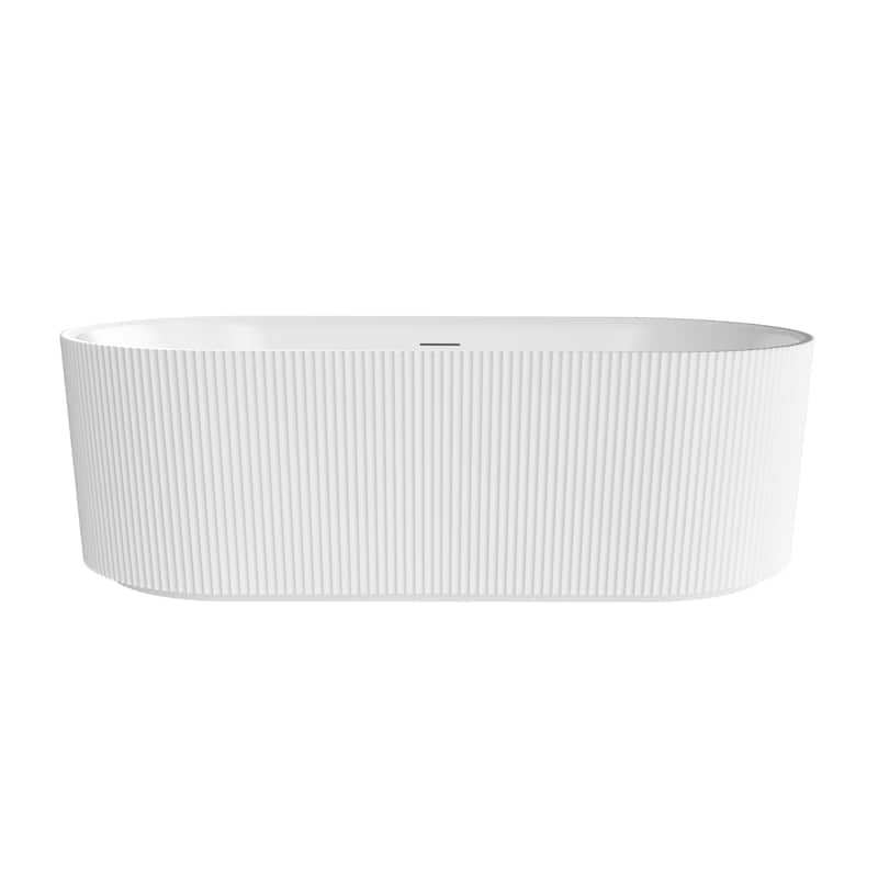 Linyi Freestanding Acrylic Soaking Bathtub - 66.9"L x 31.5"W - White