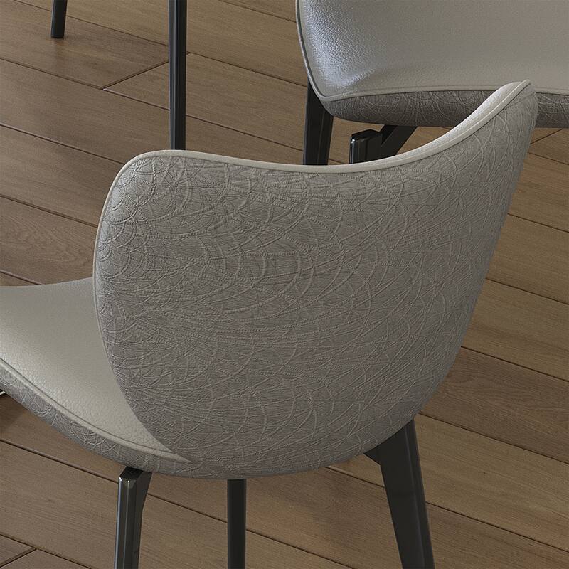 Ergonomic Dining Chairs with Cushioned Seat, Carbon Steel, Set of 2