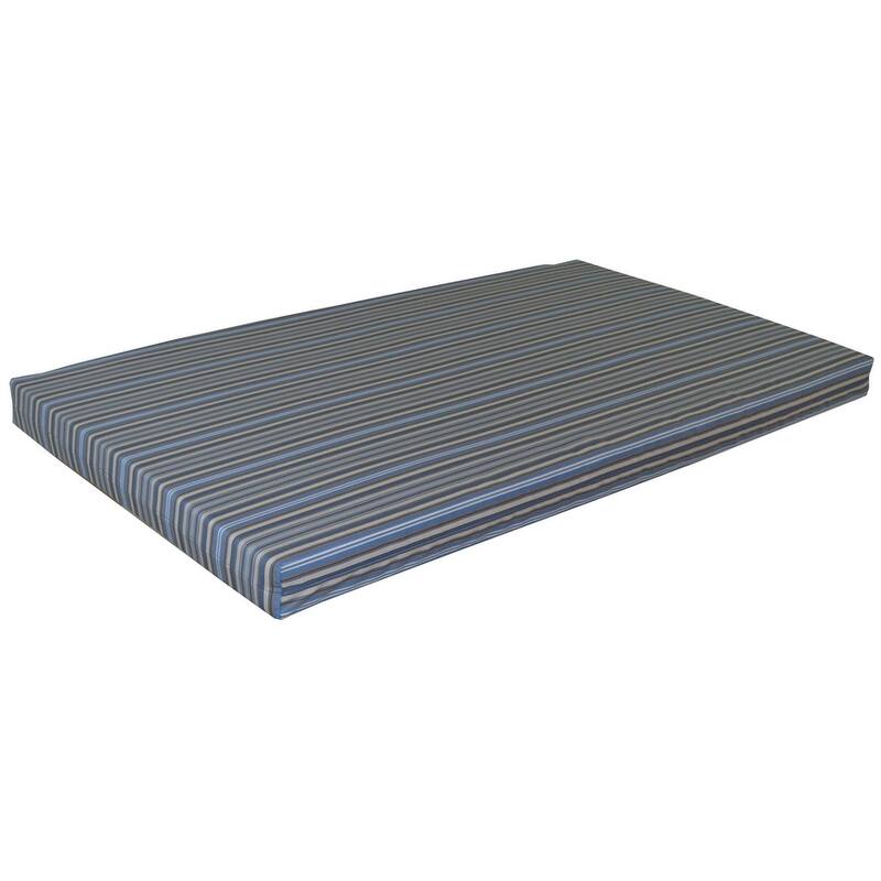 Bed Cushion - 4" Thick - Twin Size - Blue Stripe