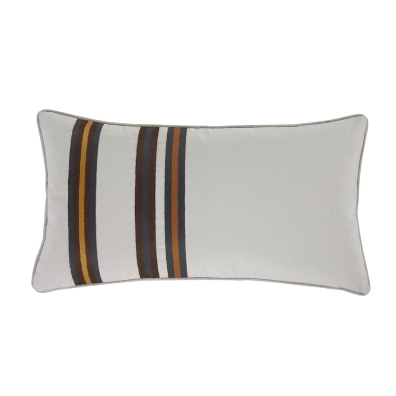 HiEnd Accents Toluca Embroidered Lumbar Pillow, 14"x26"