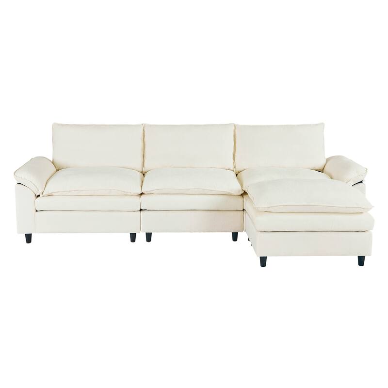 80.31" Linen 2-Seat Sofa with Hidden Storage & Soft Armrests