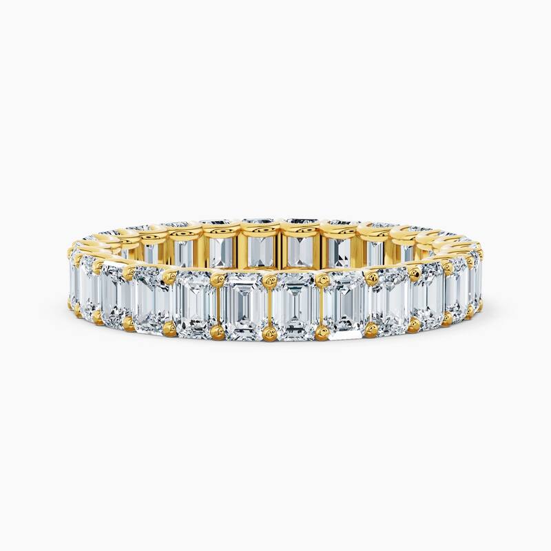 Auriya 14k Gold Emerald North-South Lab Grown Diamond Eternity Band 2.90 - 12.75 ct. tw. (F-G, VS) - 3.90 ct. wt. - 8.5 - Yellow