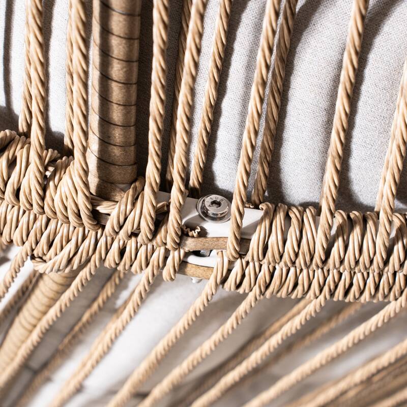 34.65" Outdoor Swivel Roking Chair with Cushion