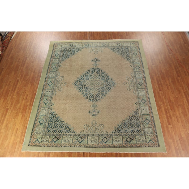 Vegetable Dye Tabriz Persian Large Rug Hand-Knotted Wool Carpet - 10'10"x 12'9"