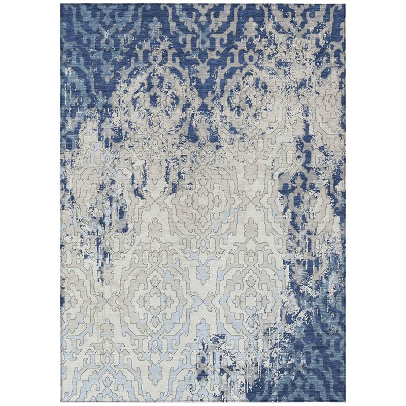 HomeRoots Medallion Transitional Rectangle Outdoor Rug