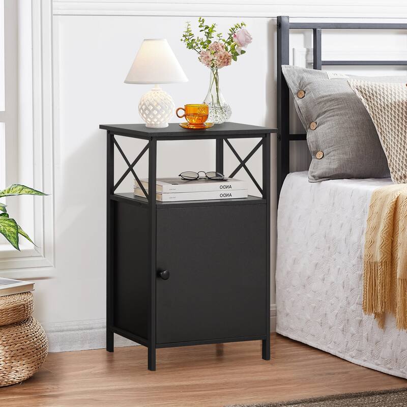 Javlergo Set of 2 Nightstand with Storage Cabinet