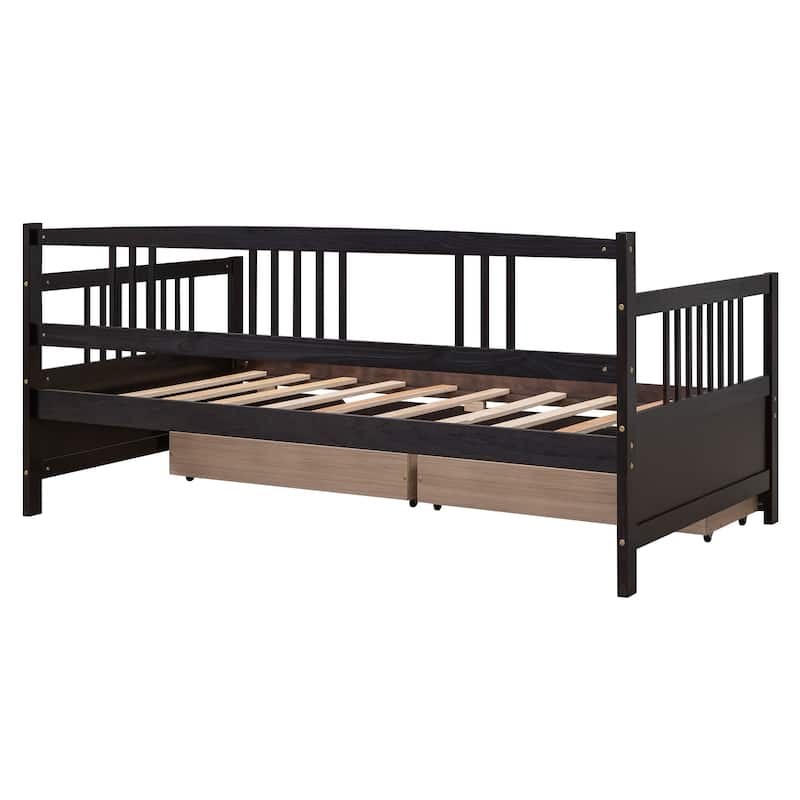 Daybed Wood Bed with Two Drawers