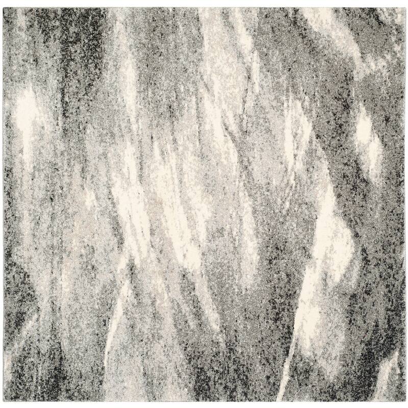 SAFAVIEH Retro Nurcan Modern Abstract Rug - 4' x 4' Square - Grey/Ivory