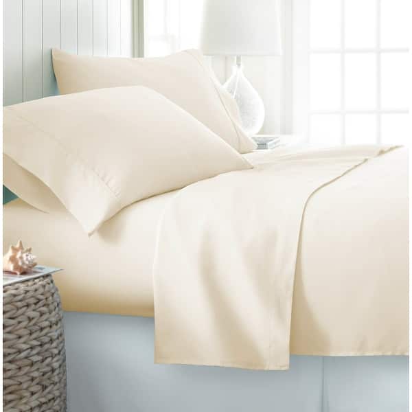 Becky Cameron Ultra-Soft Deep Pocket 4 Piece Bed Sheet Set - King - Ivory