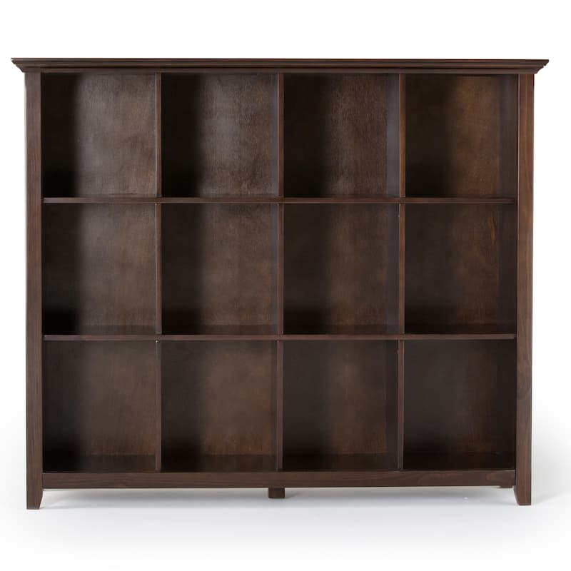 WYNDENHALL Normandy SOLID WOOD 48 inch x 57 inch Transitional 12 Cube Storage - 57"w x 15.75"d x 48"h