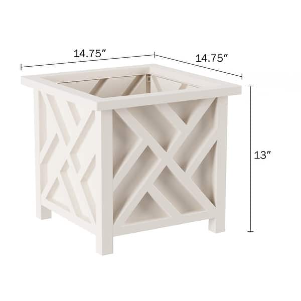 dimension image slide 1 of 3, Square Planter Box by Pure Garden - 14.75 x 14.75 x 13