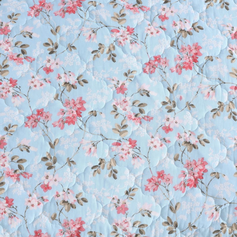 Laura Ashley Blissful Dream Cotton Reversible Blue Quilt Set