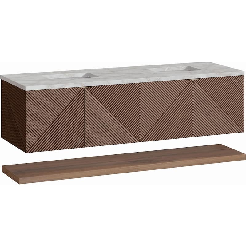 James Martin Vanities D200-V72-FVSL Marcello 72" Wall Mounted Double