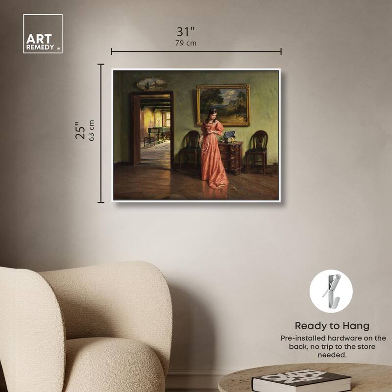 Woman and the Necklace Canvas by Art Remedy