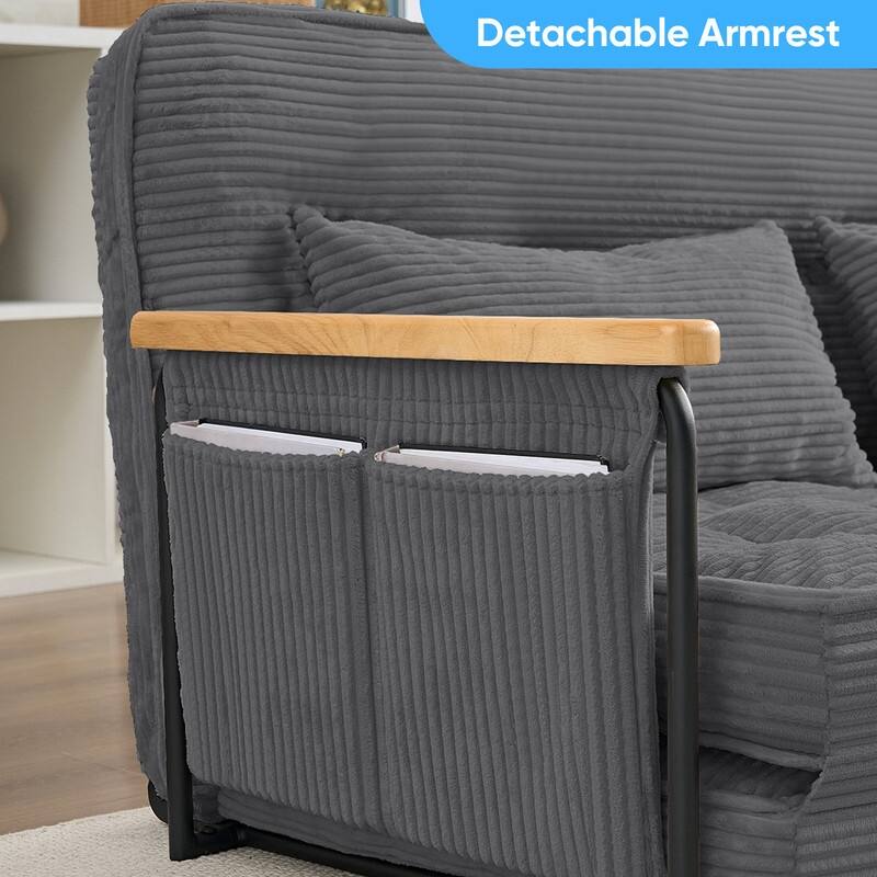 Mixoy Muti-Functional Folding Floor Sofa Bed,3-Seater,2-Seater,1-Seater Lazy Futon Sofa with 6 Position Adjustable Backrest - 29.9''*28''*26.4'' - YELLOW