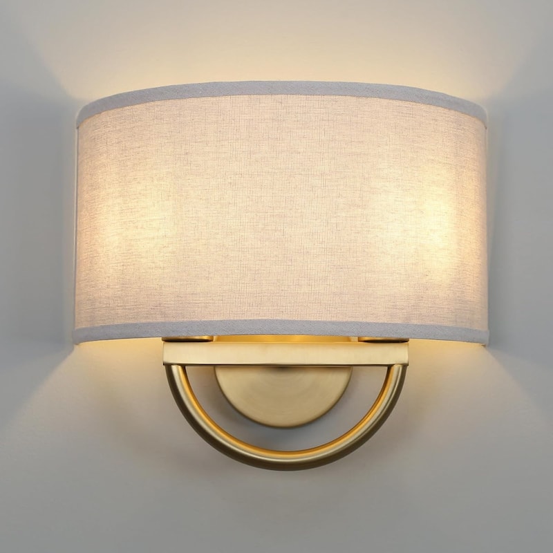 2-light vanity light linen mount light fabric wall light