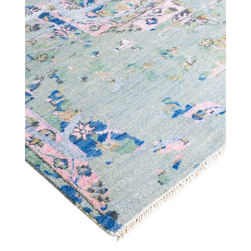 Ikat One-of-a-Kind Hand-Knotted Area Rug - Gray, 9' 1" x 11' 10" - 9' 1" x 11' 10"