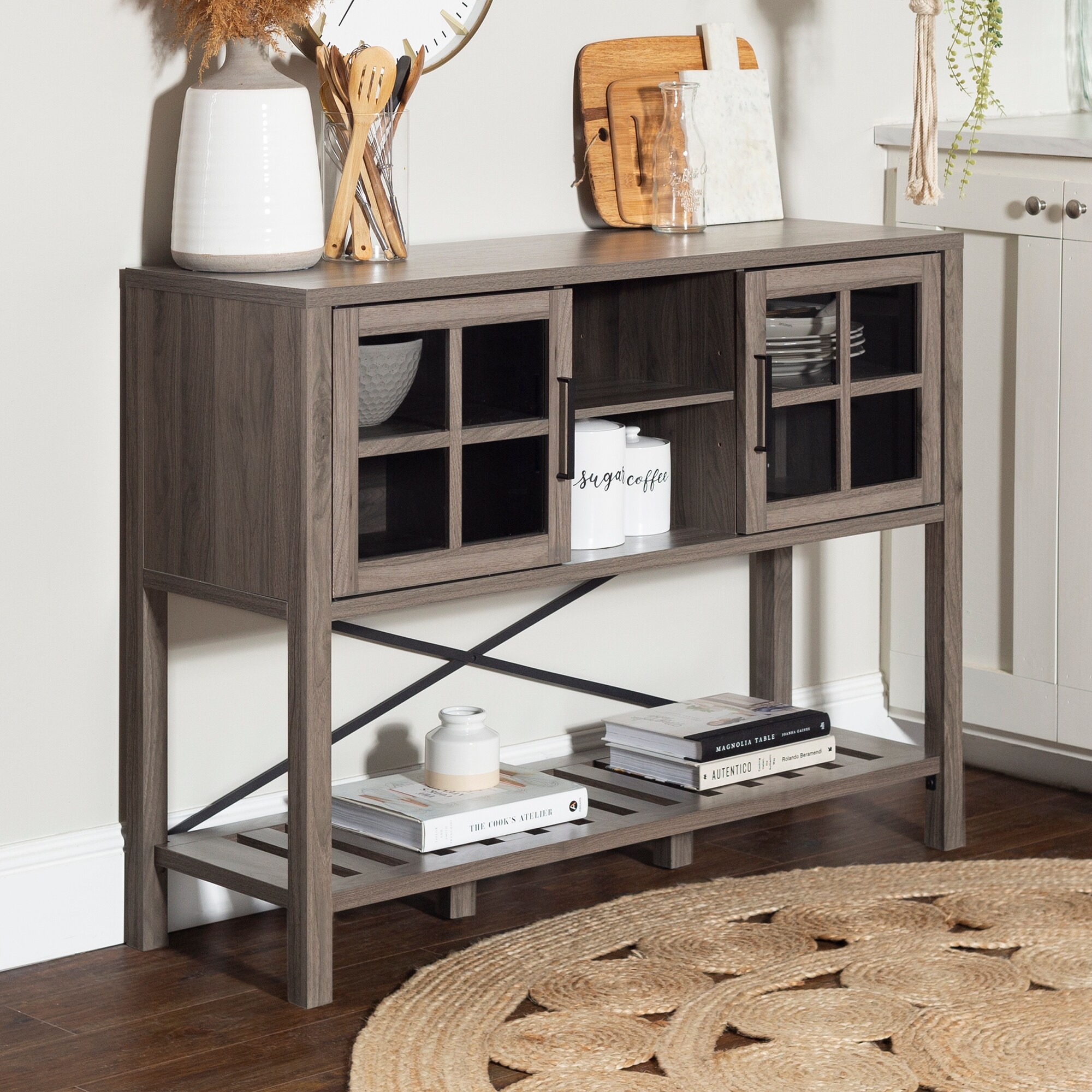 Shop The Gray Barn 48 Inch Glass Door Buffet Sideboard On Sale