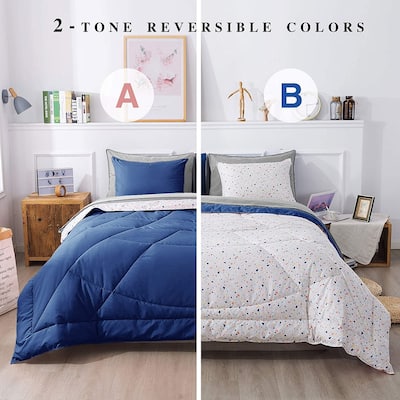 KASENTEX 5 or 7 Piece Bed in A Bag Microfiber Down Alternative Comforter Bedding Set with Sheets and Pillow Cases All Season