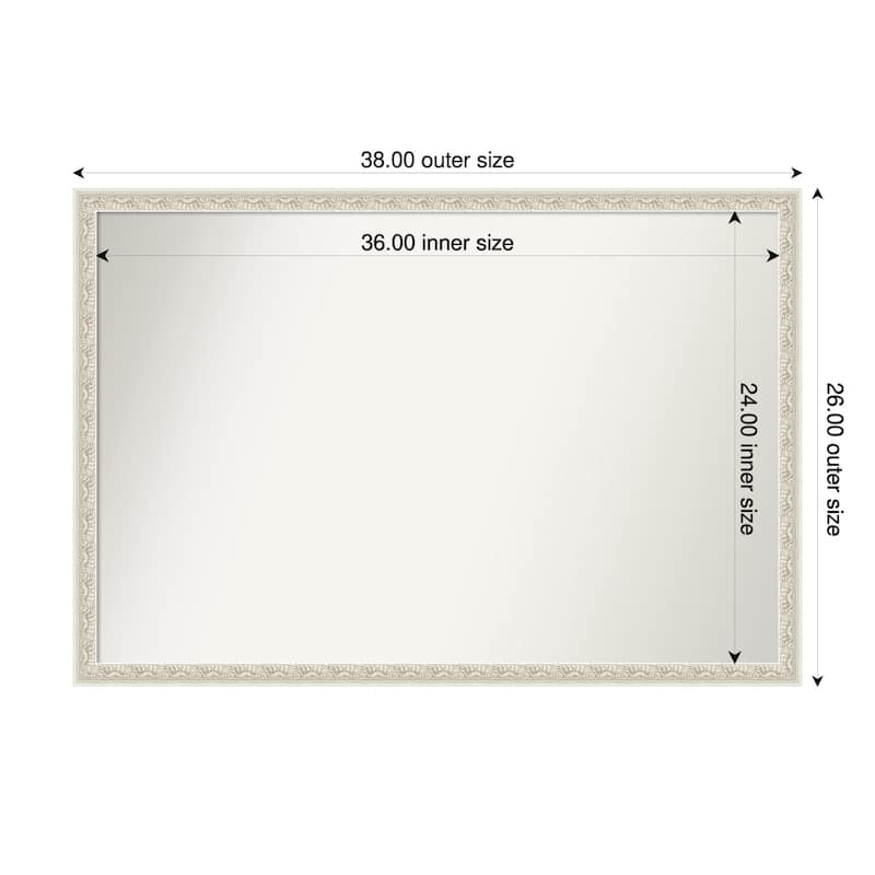 Bethany Non-Beveled Wood Framed Wall Mirror - 38 x 26 in - Bethany Silver