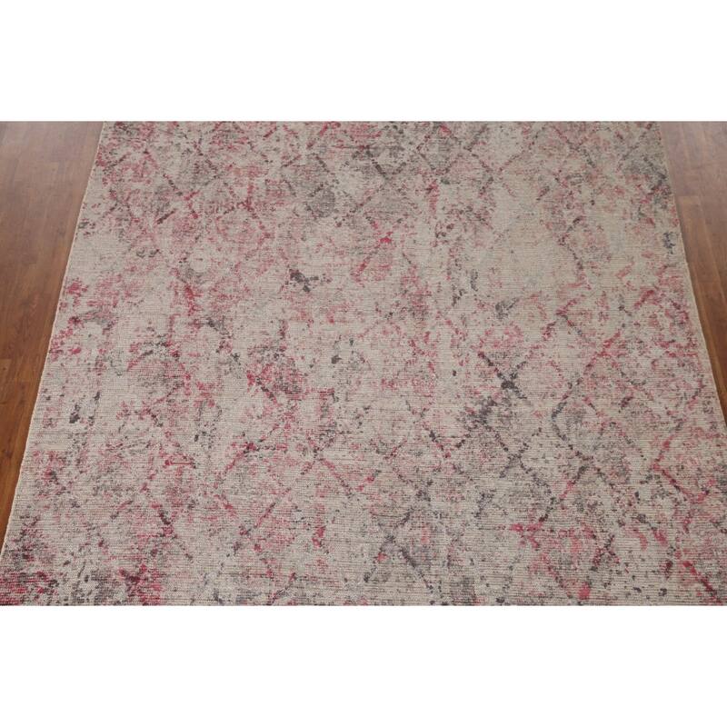 Abstract Rug Handmade Contemporary Wool Carpet - 8'0"x 9'11"