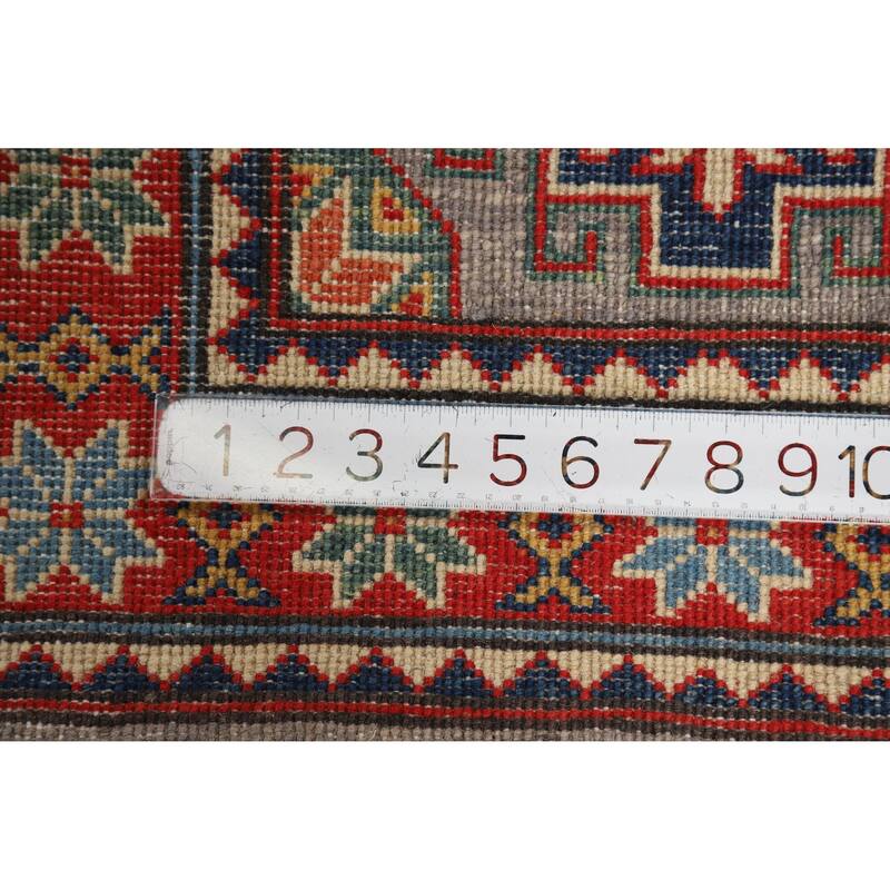 Gray Traditional Kazak Oriental Accent Rug Hand-Knotted Wool Carpet - 2'0"x 3'0"
