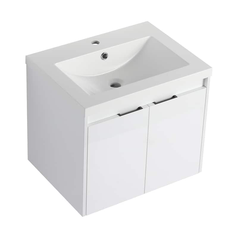 Float Mounting Bathroom Vanity With Resin Sink