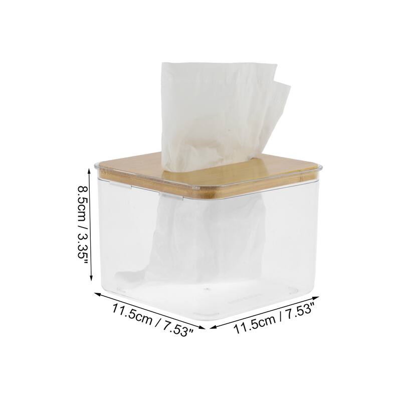 1 Pcs Convenient Small Square Tissue Box Holder for Living Room Table - Clear - S
