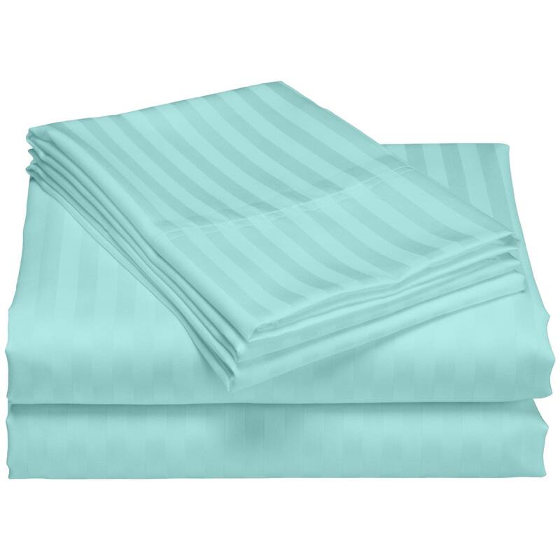 Striped 1200 TC Egyptian Cotton Deep Pocket Bed Sheet Set