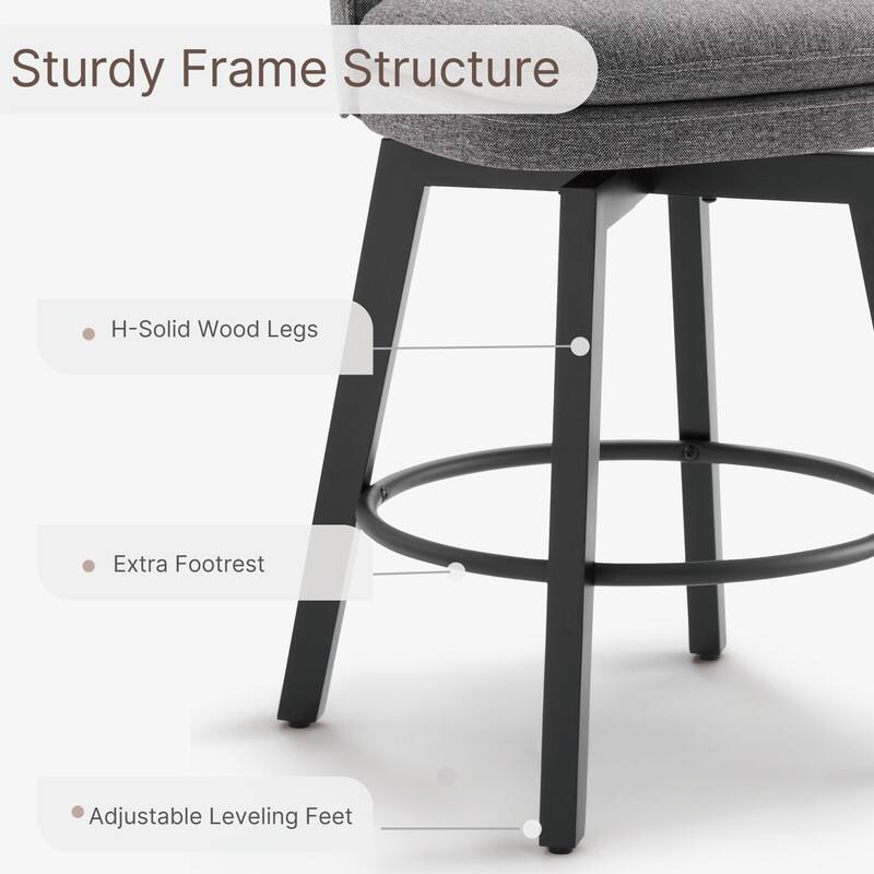 Spruce & Spring Madison Upholstered Swivel Counter Height Bar Stools