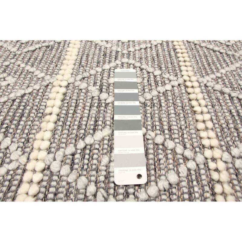 ECARPETGALLERY Braid weave Sienna Dark Grey Wool Rug - 5'1 x 7'9