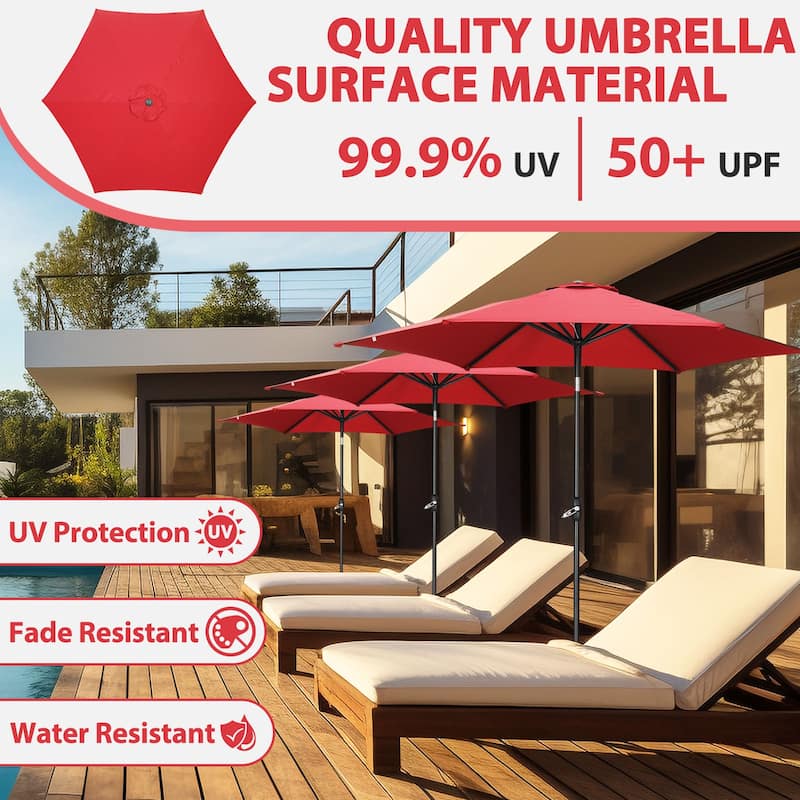 Ainfox 9FT Outdoor Patio Umbrella with Base Tilt System