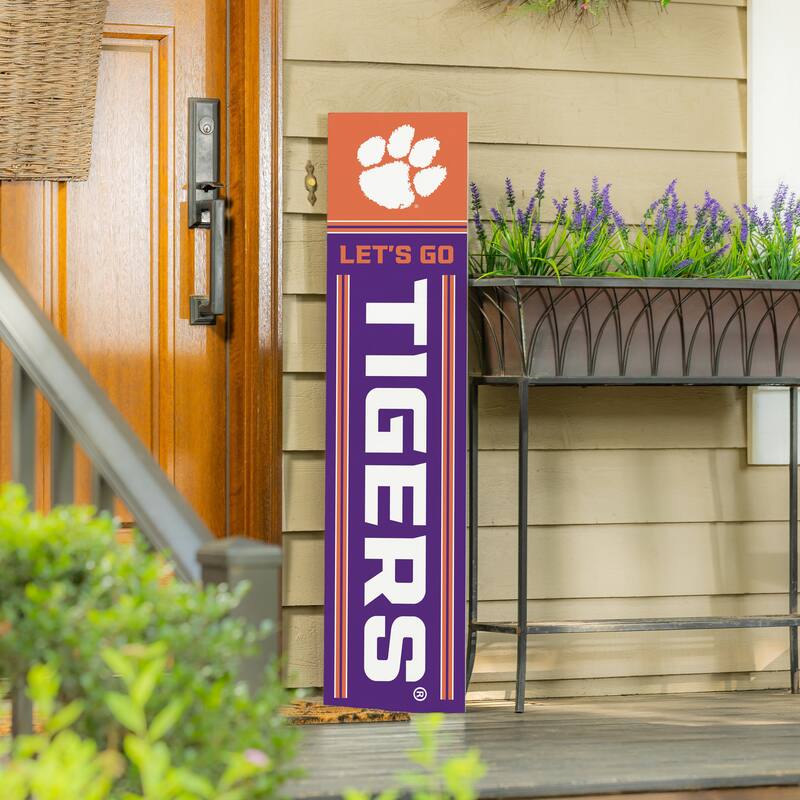 47" Double Sided Seasonal Porch Leaner, Clemson University - 47" x 11.25"