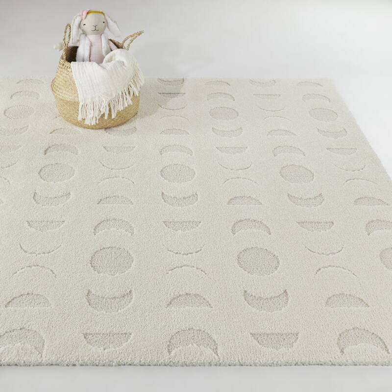 Eclipse Geometric Striped Area Rug - 5'3" x 7' - Cream