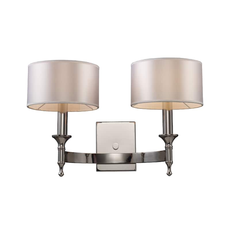 Pembroke 12'' High 2-Light Sconce - Polished Nickel - 2 Light