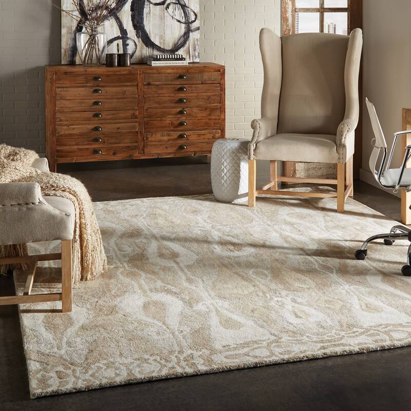 Style Haven Alana Abstract Hand-made Native Colored Wool Area Rug