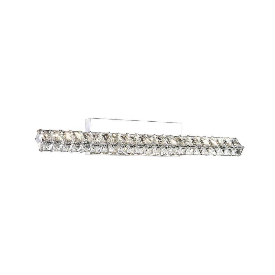 LED Chrome Wall Sconce with Crystal Accents