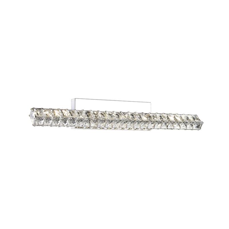 LED Chrome Wall Sconce with Crystal Accents