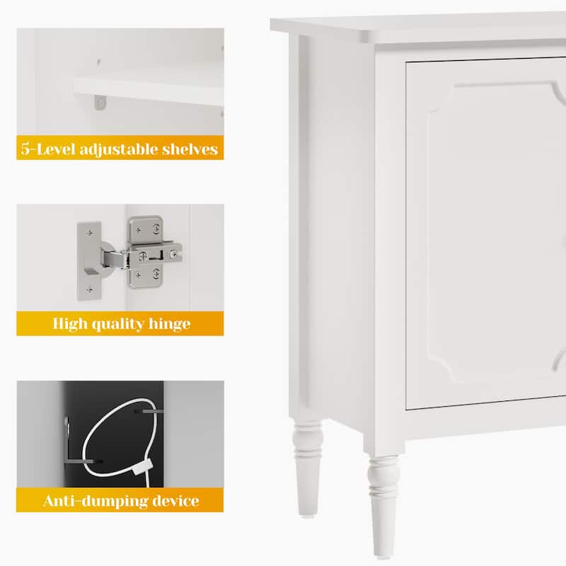 59" W Sideboard Cabinet with Adjustable Shelves and 4 Doors