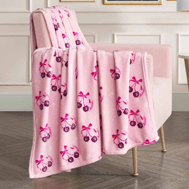 Juicy Couture Holiday Plush Throw Blankets