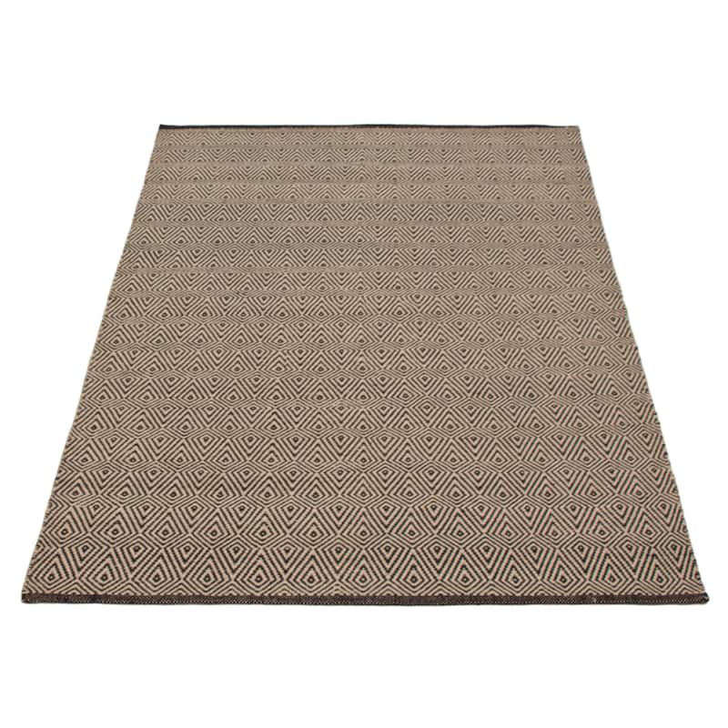 Nevada Black, Khaki Kilim 5'2" x 7'5" - 5'2 x 7'5