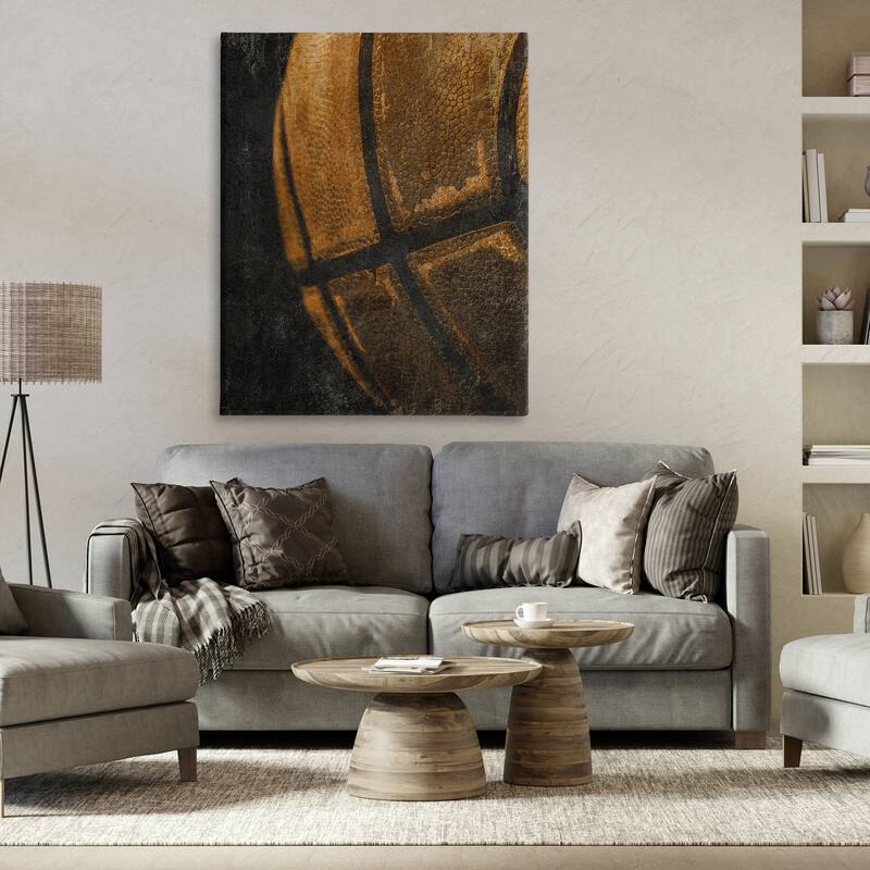 Stupell Vintage Basketball Close Up Canvas Wall Art Design By Kim Allen