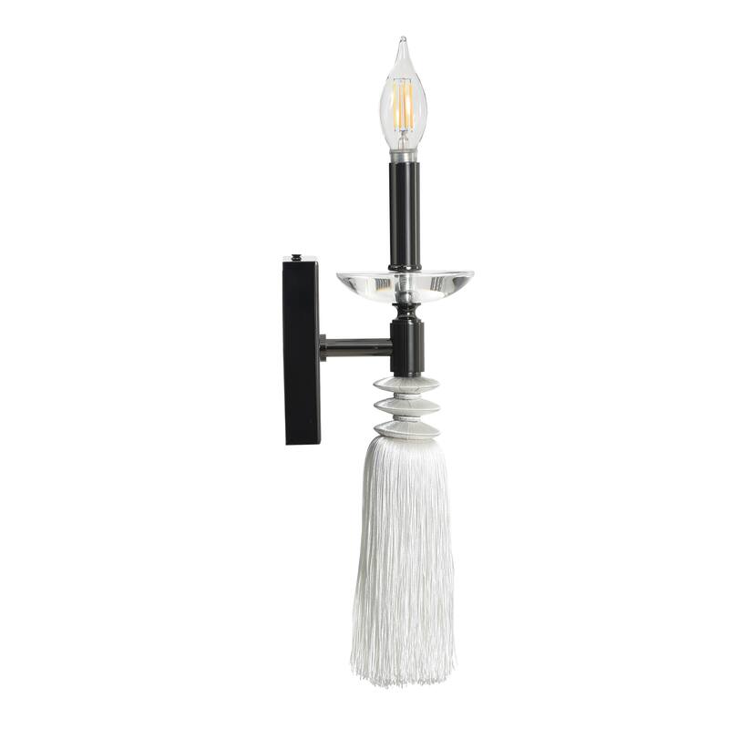 StyleCraft Marquette Tassel Wall Sconce - 5"W x 5"D x 14.5"H