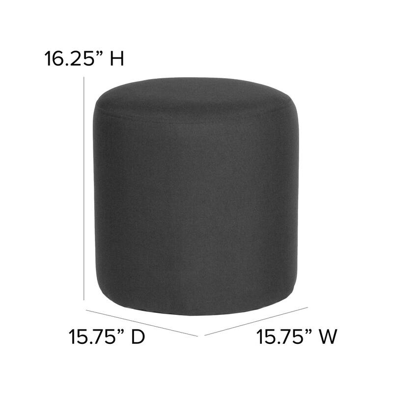 Taut Upholstered Round Ottoman Pouf